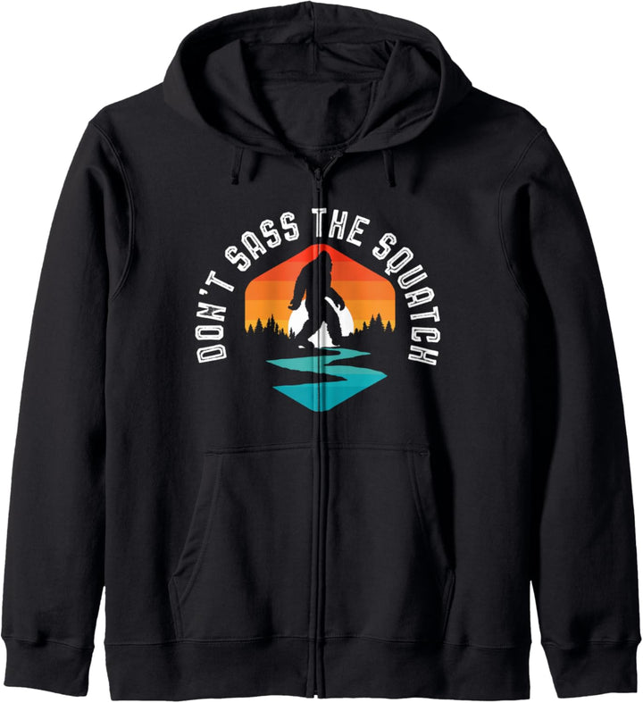 Don't Sass the Squatch! Funny Bigfoot Outdoor Attitude Retro Kapuzenjacke
