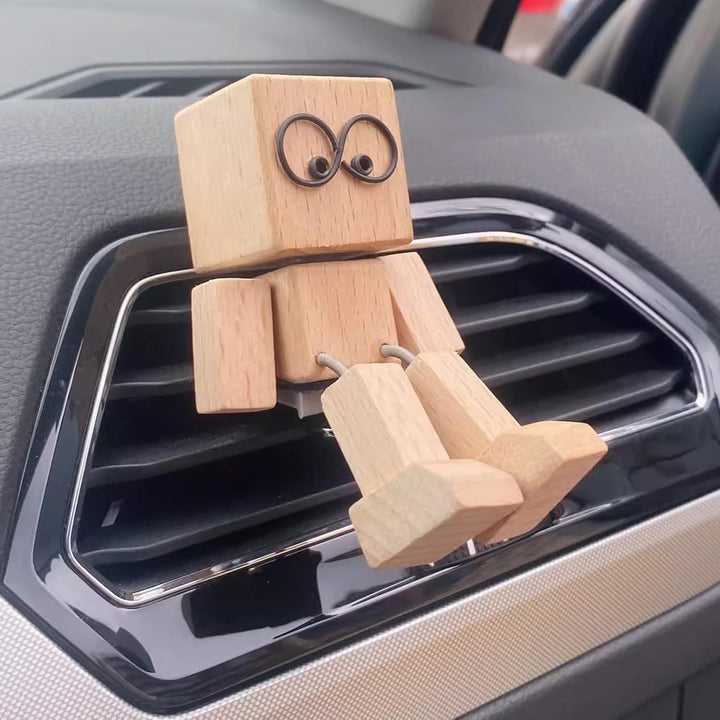 Wackelnder Holzmann, Schüttelnde Holzmann-Figur, Charmante kleine Holzfigur, wackelfigur Auto, schüt