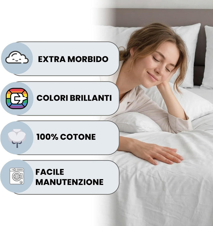 Italian Bed Linen Max Color Bettwäsche-Set, Hell Grau, Doppelte, Hell Grau