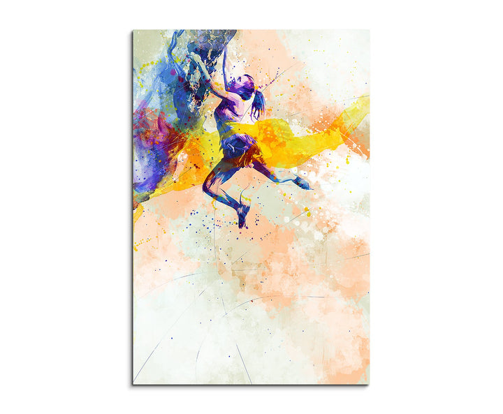 Klettern 90x60cm Wandbild SPORTBILD Aquarell Art tolle Farben von Paul Sinus