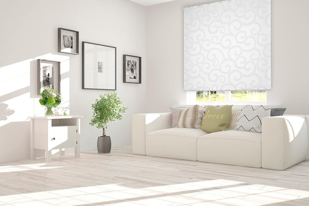 Estoralis - Ornella - Rollo Durchsichtiger, 130 x 250 cm, Farbe Weiss/Grau 130 x 250 cm Weiss/Grau,
