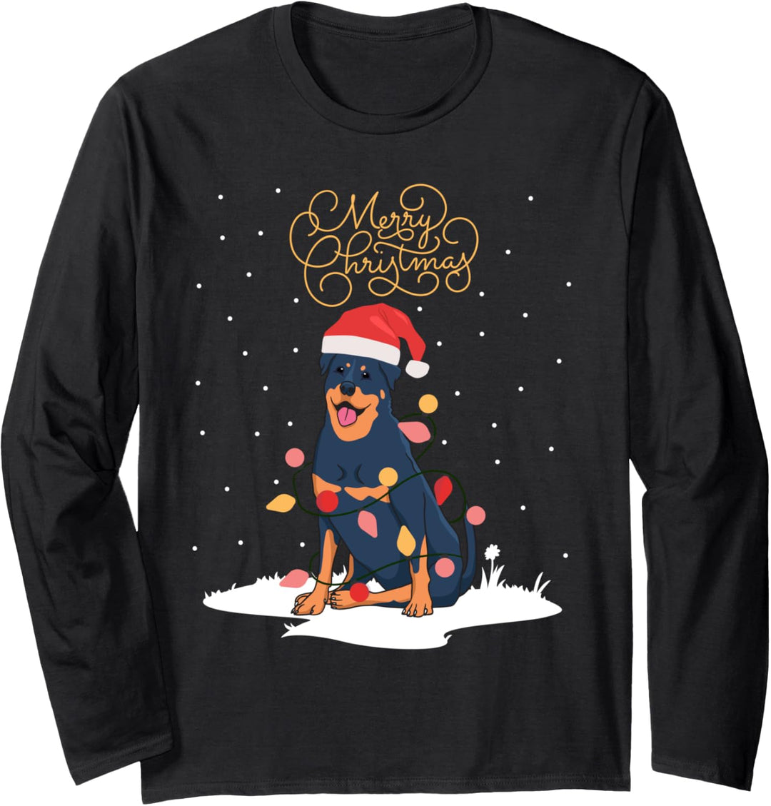 Rottweiler Merry Christmas Rotti Xmas Rottweiler Weihnachts Langarmshirt