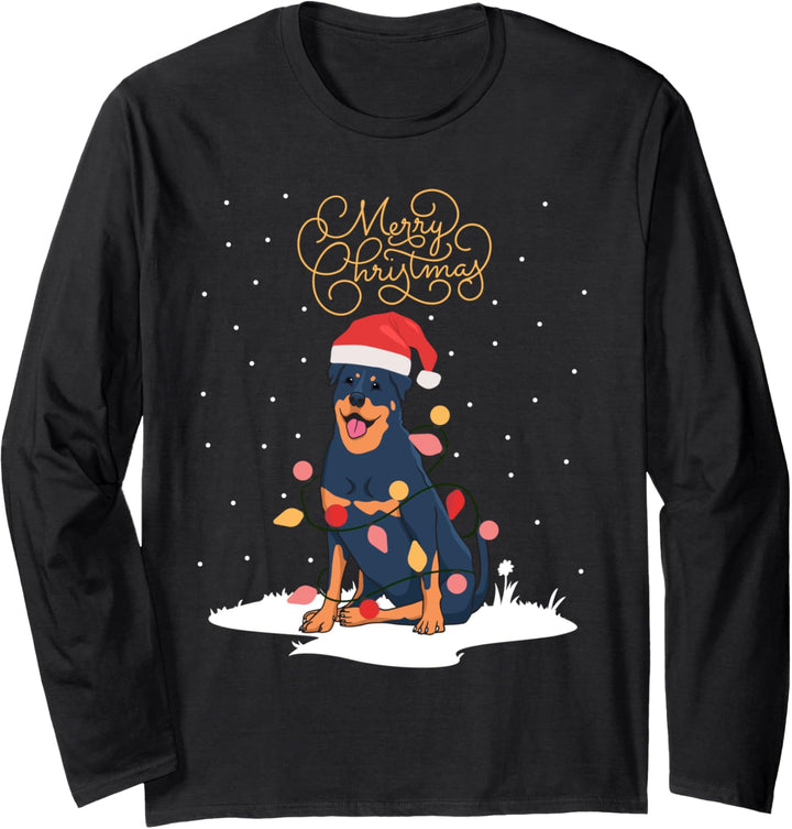 Rottweiler Merry Christmas Rotti Xmas Rottweiler Weihnachts Langarmshirt