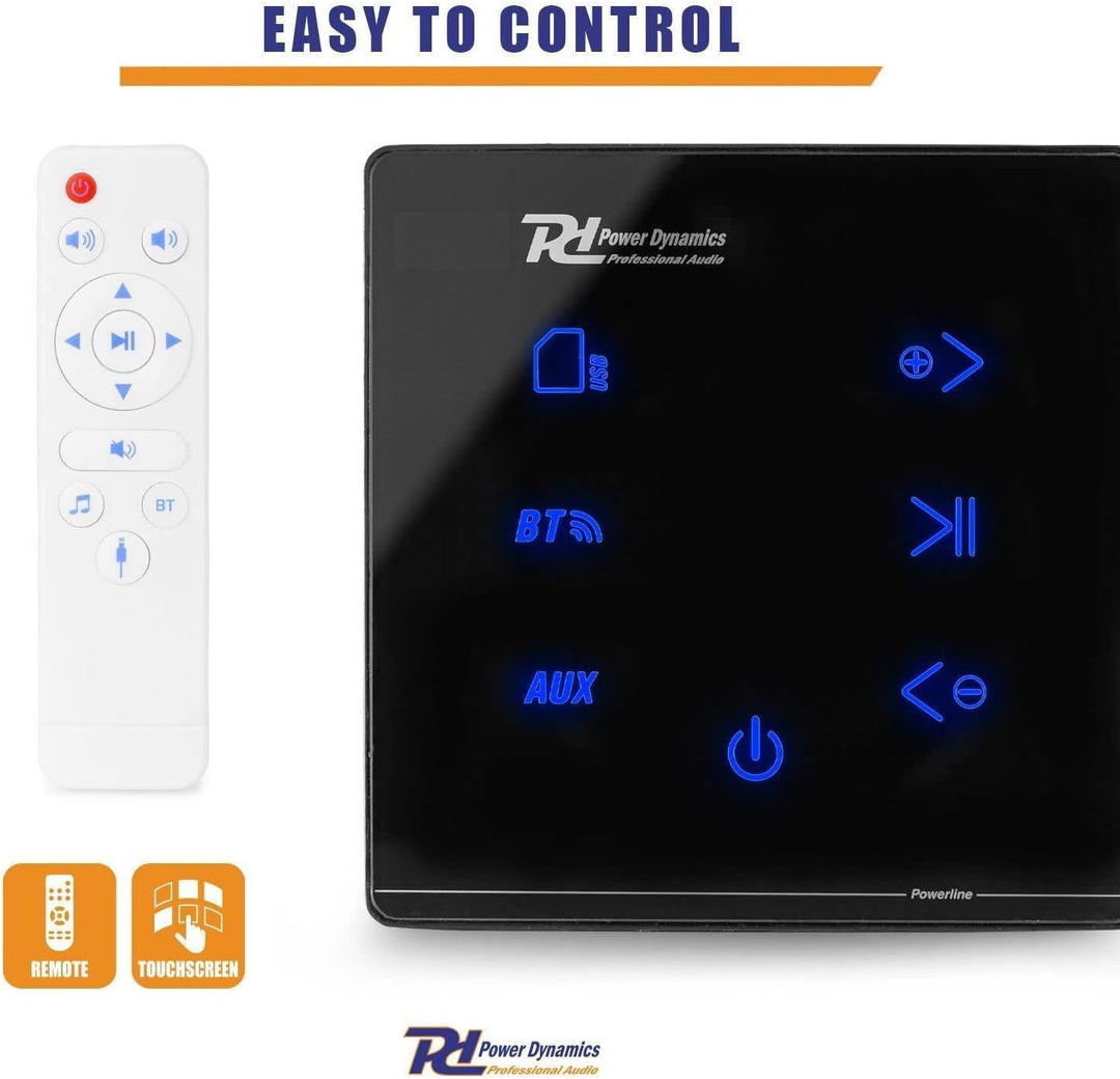 Power Dynamics Powerline A100B - Audio Verstärker Wandmontage, Audio Steuerung für Zuhause, Stereove