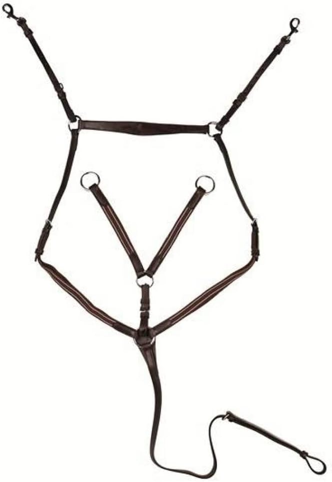 HKM Vorderzeug mit Martingal, Beschläge Fb. Silber braun L, braun L