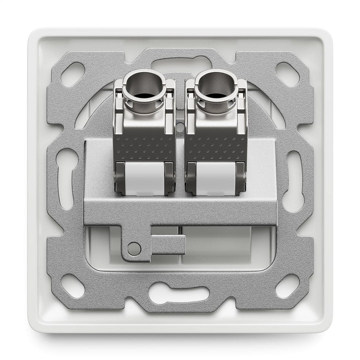 deleyCON 4x Keystone Dose Netzwerkdose Datendose Unterputz + 8x CAT 6a Keystone Jack Modul RJ45 Buch