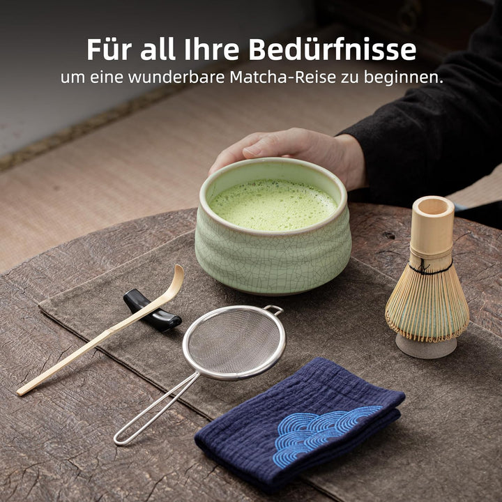 TEANAGOO Matcha Set| Matcha Besen|Matcha Tea Set | Matcha Schale| Matcha Whisk,Schaufel, Sieb, Match