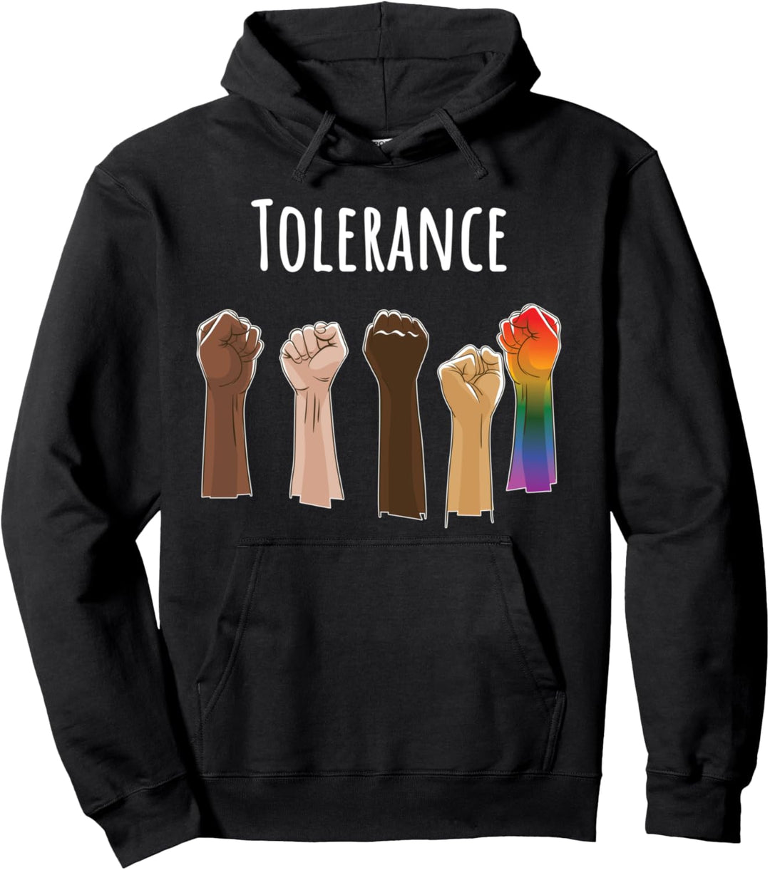 TOLERANCE - Support Gay Pride LGBTQ+ Rainbow Faust Pullover Hoodie