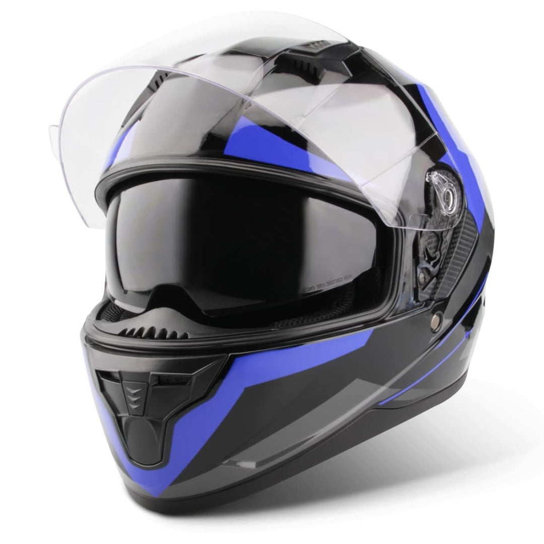 VINZ Kennet Integralhelm mit Sonnenblende | Motorrad Helm Vollvisierhelm Mopedhelm | Motorradhelm Fu