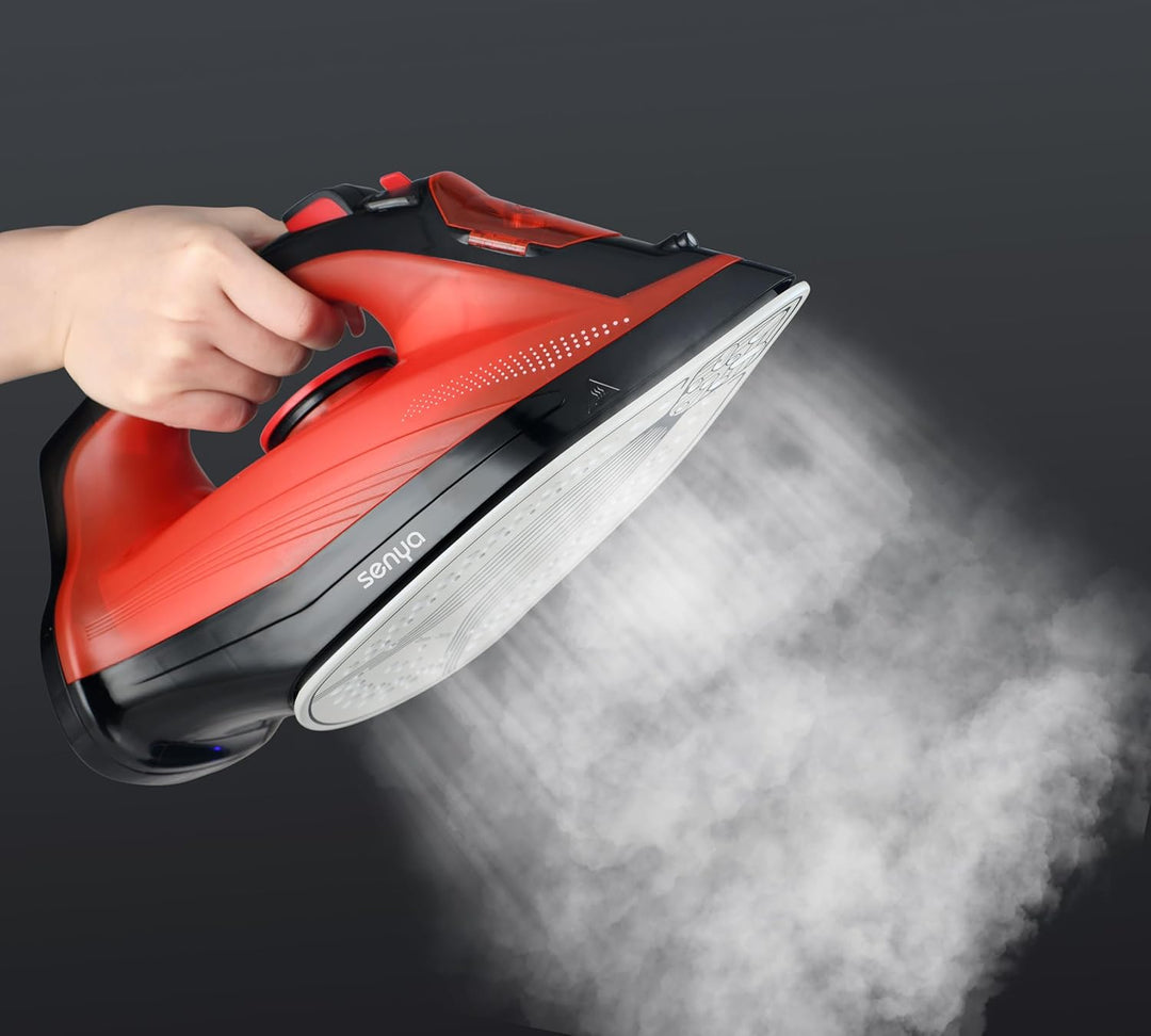 SENYA - Kabelloses Dampfbügeleisen, Dampfleistung 35 g/min, 2400 W Keramiksohle, Vertikales Dampfglä