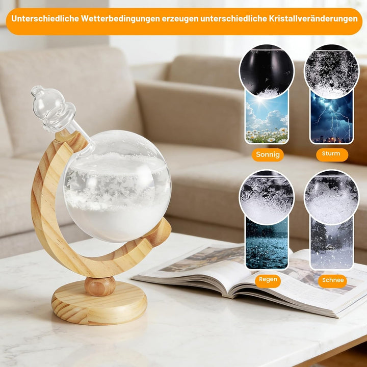 Viitech Sturmglas Wettervorhersage, Globusförmige Wetterstation, Dekorative Kristallkugel Wettervorh