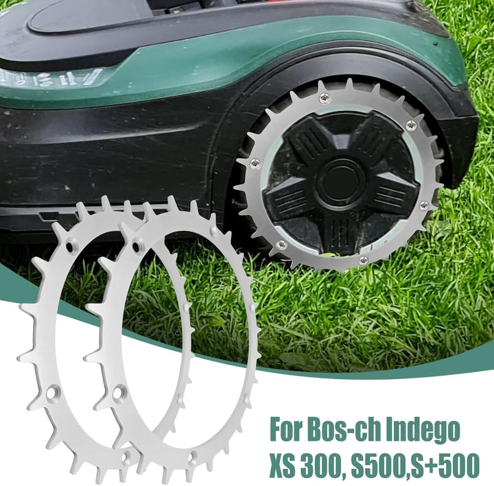 JOJOCY Edelstahl Spikes für Bosch Indego XS300 M700 S500 Mähroboter, 170mm Mähroboter Rad Spikes mit