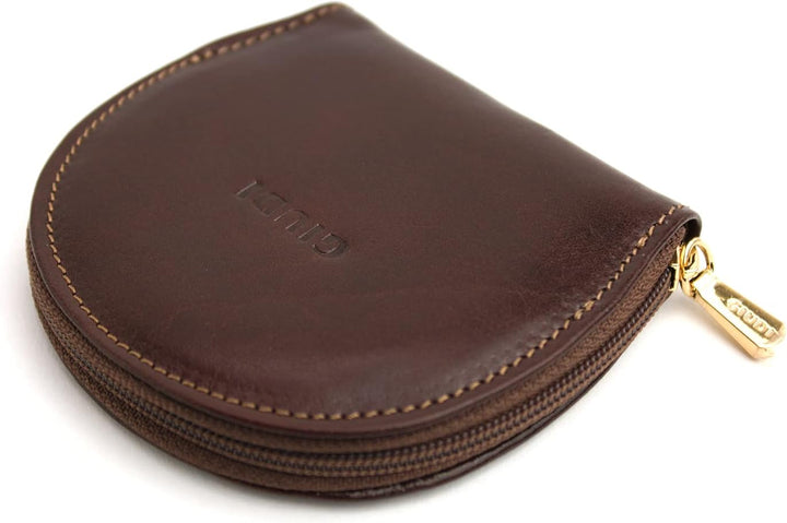 GIUDI Unisex Geldbörse aus echtem Rindsleder, Made in Italy Braun, Braun