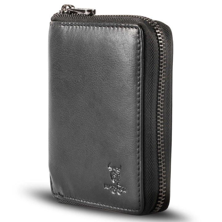 MATADOR® Granada Leder Geldbörse Herren mit Reissverschluss Schwarz TüV geprüfter RFID & NFC Schutz