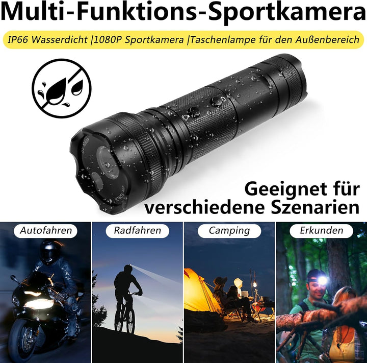LXMIMI Sportkamera HD 1080P Mini DV Kamera, 120° Motorrad Sport Kamera, Helm Action Kamera, Fahrrad