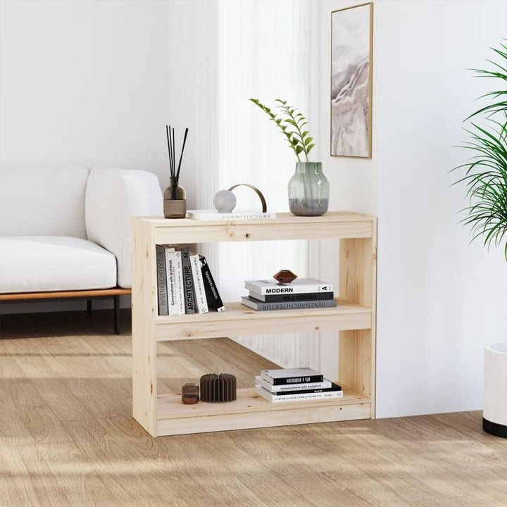 Bücherregal Raumteiler 80x30x71,5 cm 2 Fächer Holzregal Standregal Bookshelf Aufbewahrungsregal Akte
