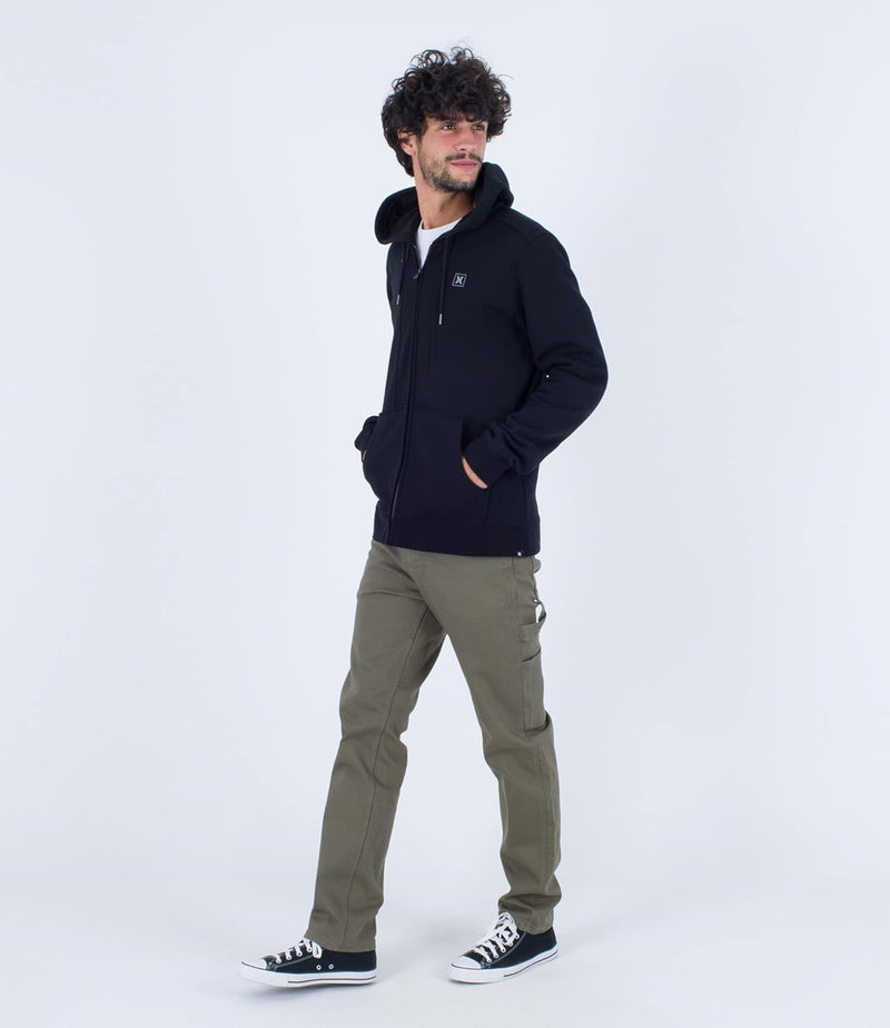 Hurley Herren Box Zip Fleece Sweatshirt S Schwarz, S Schwarz