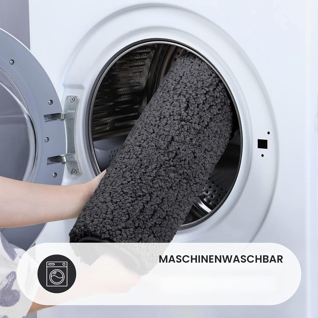 Homaxy Badezimmerteppich rutschfest Waschbar Badematte Weich Flauschig Badteppich Shaggy Hochflor Mi