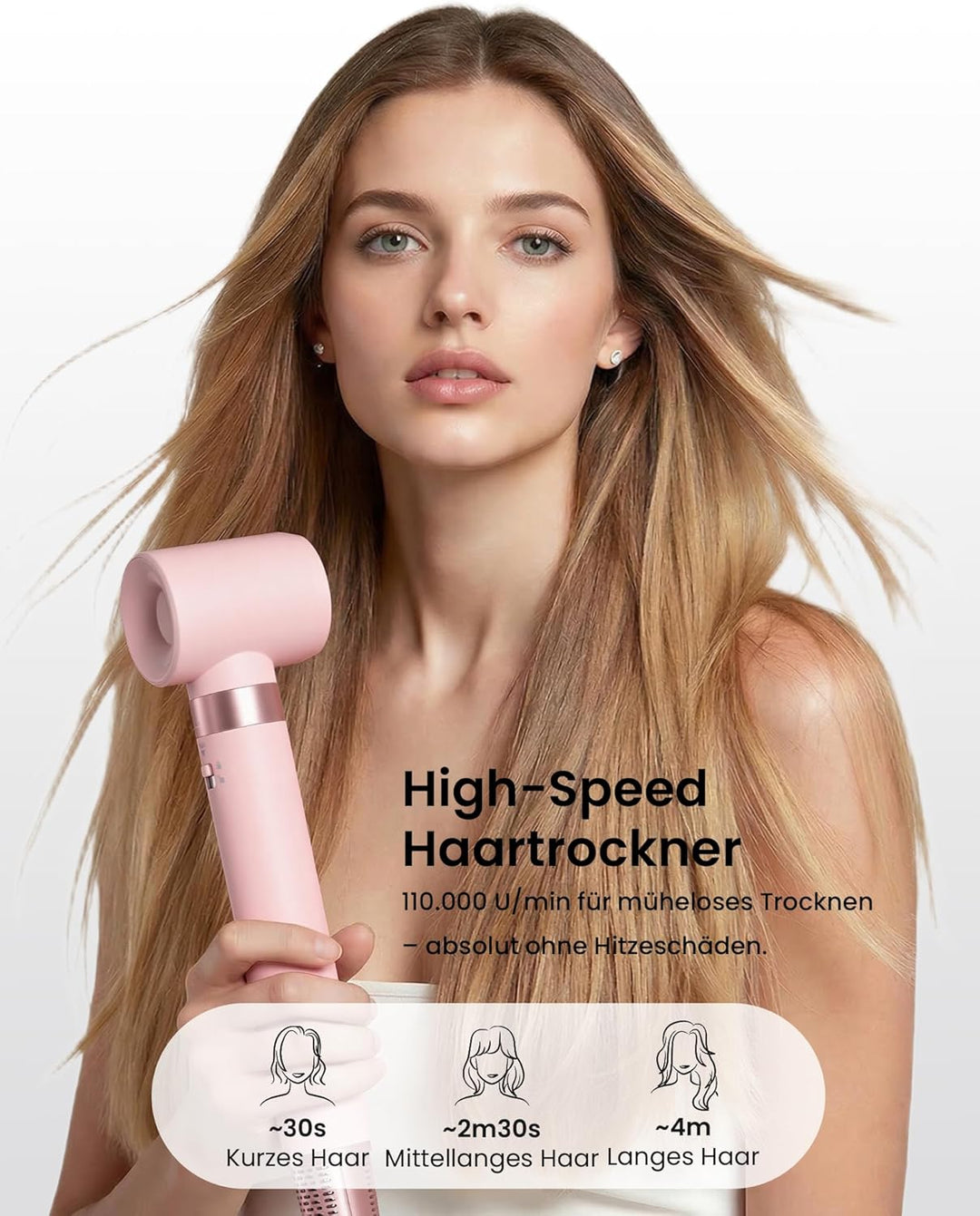 MESCOMB 6-in-1 Airstyler, Hairstyler mit Auto-Wrap Lockenstab &amp; Föhnbürste Rosa Perlato, Rosa Perlat