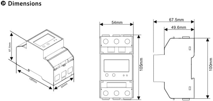 Eastron SDM54-M MID-zertifiziertes dreiphasiges 100-A-Direktanschluss-DIN-Schienen-RS485-Modbus-MID-