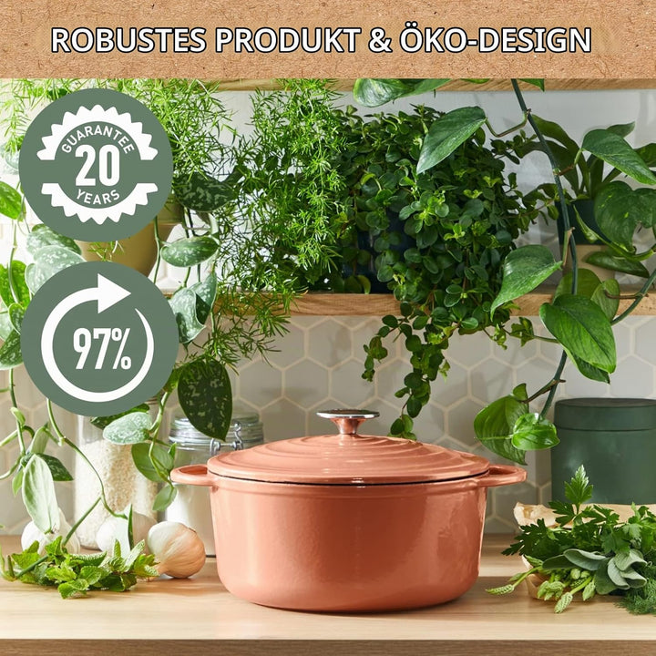 Tefal E26006 LOV Ovaler Bräter 34 cm | wiedergewonnenes Gusseisen | optimale Wärmespeicherung | für