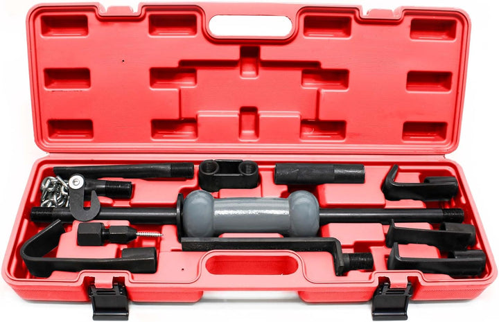 Wiltec Universal Ausbeulwerkzeug 11-TLG., Ausbeulsatz mit Schlaghammer Gleithammer und Zubehör, Ausb