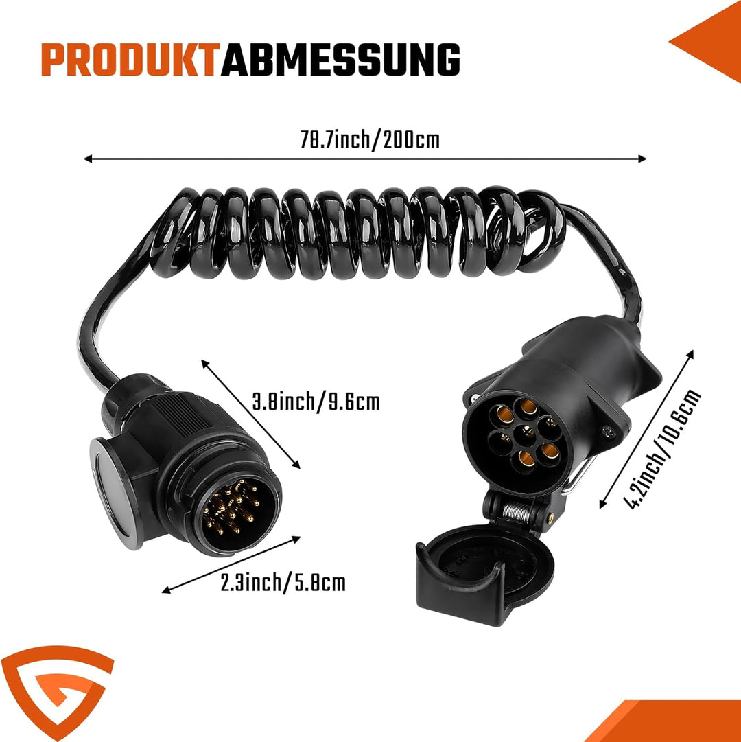GEARMONSTER 2M Anhänger Verlängerungskabel 13-7 Polig, 12V Anhängerkabel Adapterkabel Anhänger Verlä
