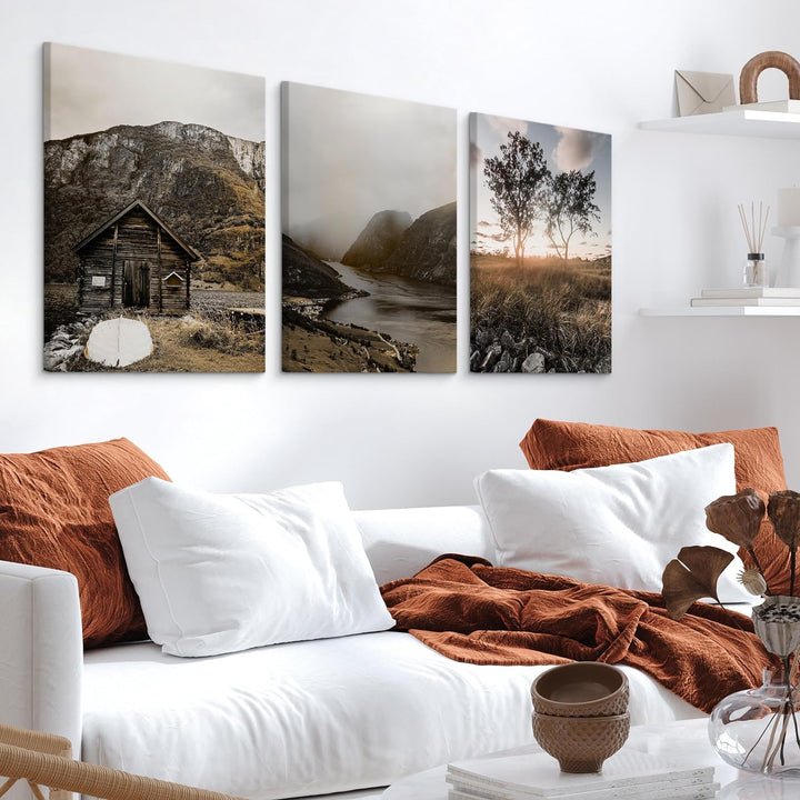 Muralo - Wandbilder Set - Leinwand Bilder Set Aufhängefertig - Bilder für Wohnzimmer Schlafzimmer -