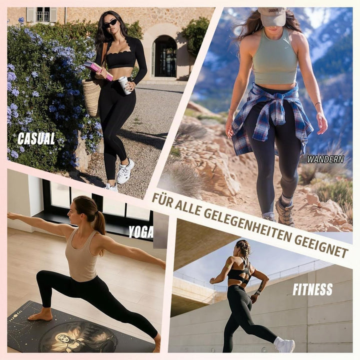ACTINPUT Leggings Damen High Waist Leggins Blickdicht Schwarz Sportleggings Lang Elastische Yogahose