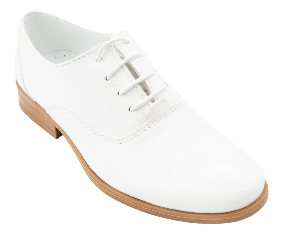 Derby-Schnürschuhe für Jungen – Kommunion, Hochzeit, Abschlussball, formelle Schuhe Weiss 26 EU, Wei