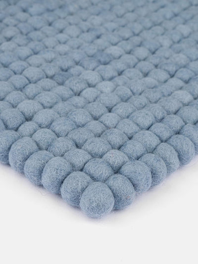 myfelt Filzkugel-Sitzauflage Stuhlauflage - Mia - quadratisch, 36x36 cm, Hellblau, Hellblau