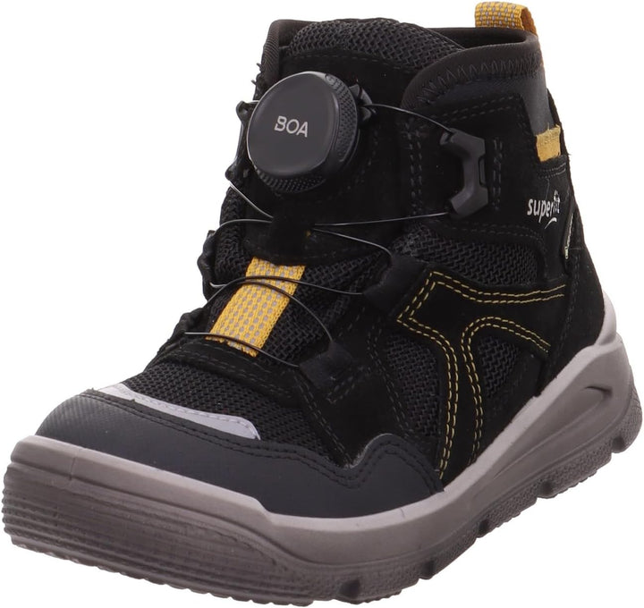 Superfit Jungen Mars Leicht Gefütterte Gore-tex Sneaker 30 EU Schwarz Gelb 0010, 30 EU Schwarz Gelb