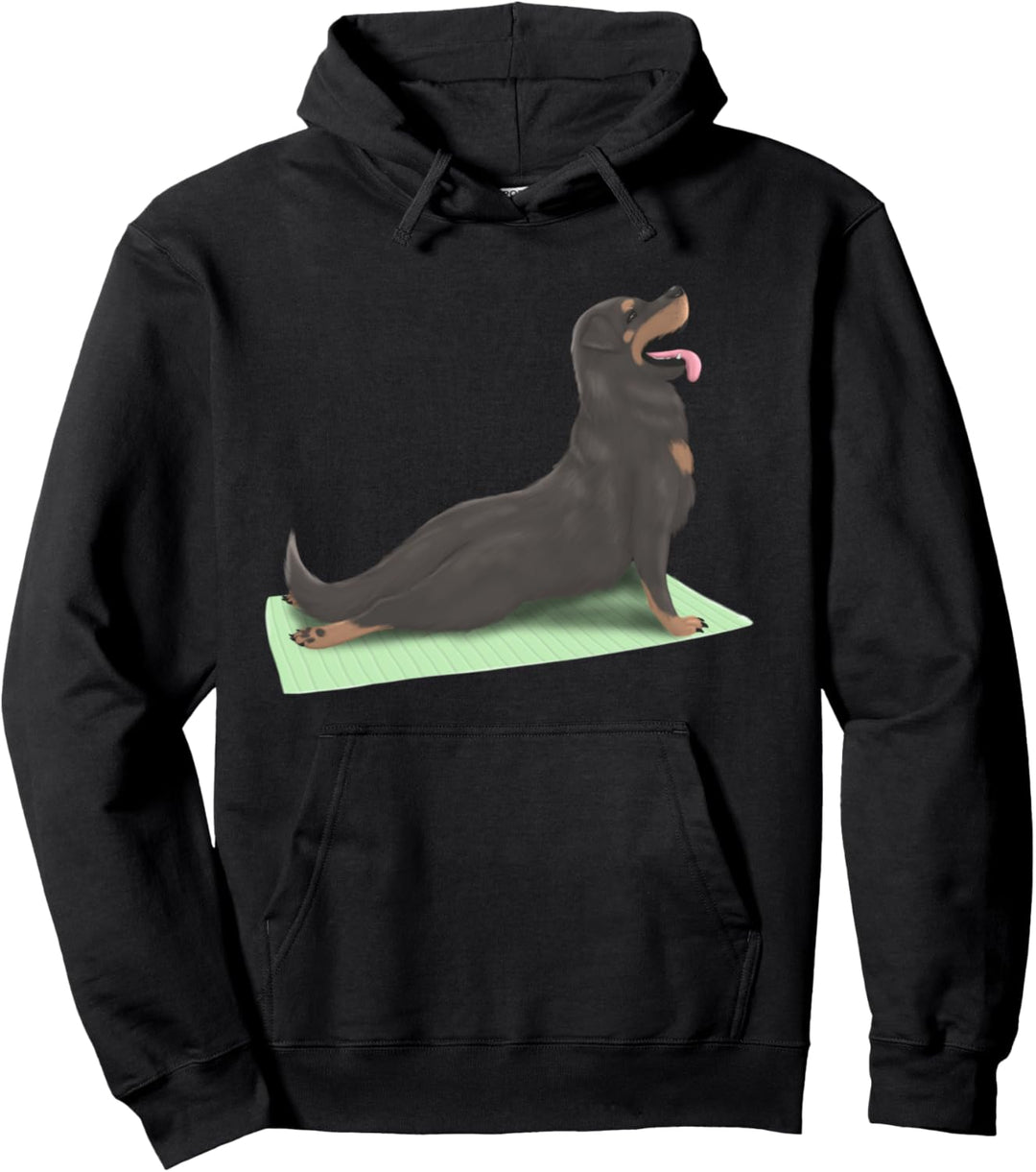 Rottweiler Dog Yoga Pose Meditation Zen Workout Exercise Pullover Hoodie