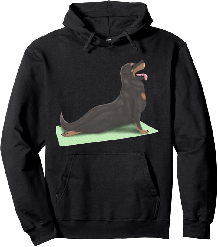 Rottweiler Dog Yoga Pose Meditation Zen Workout Exercise Pullover Hoodie