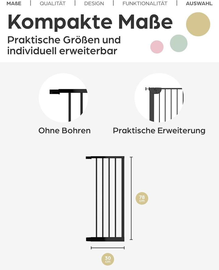 Türschutzgitter Easylock 30 cm Verlängerung Schwarz Schwarz 30 cm Verlängerung, Schwarz 30 cm Verl&#