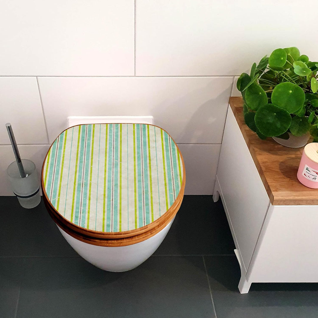 banjado Design WC Sitz Bambus Absenkautomatik 45,8x37,5cm - Toilettendeckel mit Absenkautomatik Holz