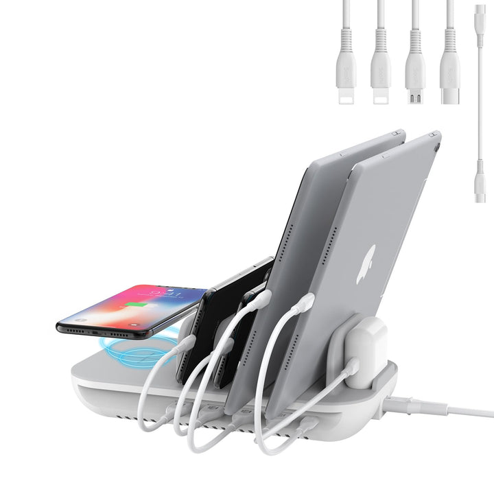 SooPii 70W Mehrgeräte-Ladegerät mit 5 Ports, 15W Wireless Charging und 25W USB C PD/PPS-Schnellladun