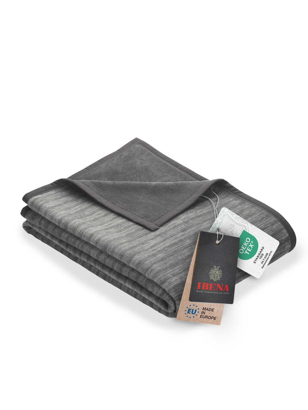 Ibena Fano Kuscheldecke 150x200 cm – Wohndecke grau hellgrau, tolle Wendedecke aus hochwertiger Baum