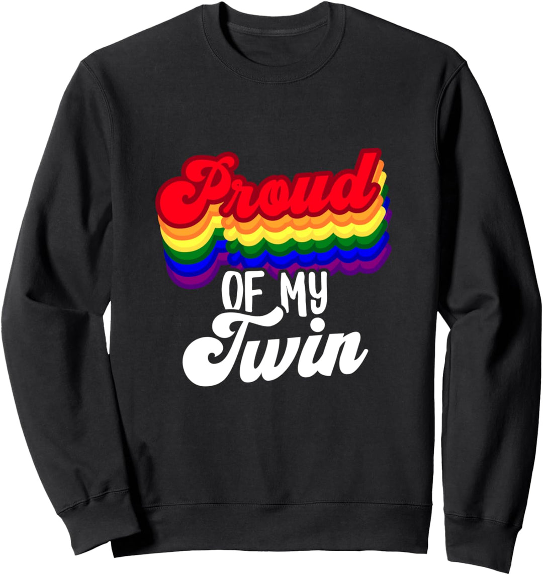 Stolz auf meinen Zwilling LGBTQ Flagge Farbe Homosexuell Sweatshirt