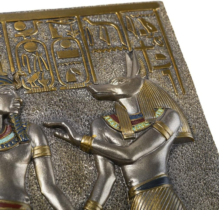 Lachineuse - Ägyptisches Bas-Relief 28 x 25 cm – ägyptischer Rahmen mit Pharaonen & Hieroglyphen – Ä