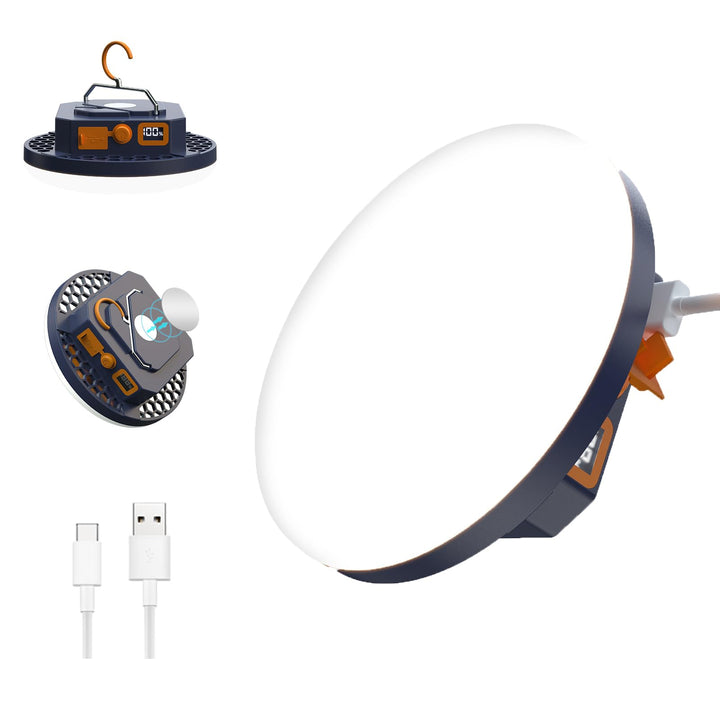 Campinglampe LED 2000 Lumen Camping Laterne mit 9900mAh Powerbank Aufladbar Zeltlampe, Suchscheinwer