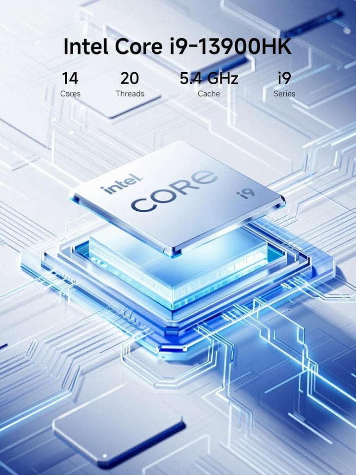 MINIS FORUM NAB9S Mini PC, Core i9-13900HK 14C/20T Prozessor bis zu 5,4 GHz, Intel Iris Xe Graphics,