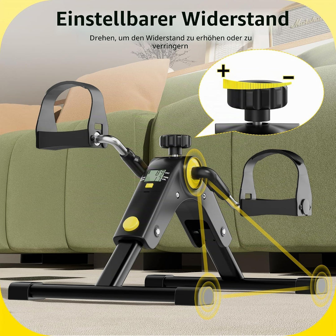 MOMODA Untertisch-Fahrradpedaltrainer mit LCD-Display, tragbarer Mini-Heimtrainer für Arm und Bein S
