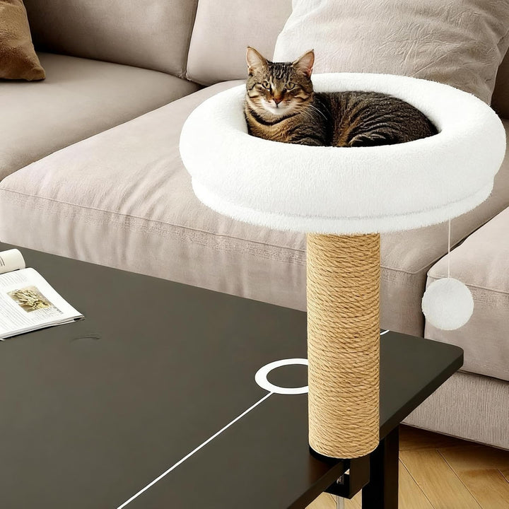 Katzen Schreibtisch Bett - 360° Drehbar Kratzfest - rutschfest Kätzchen Tischnest,Für Fensterbank Wo