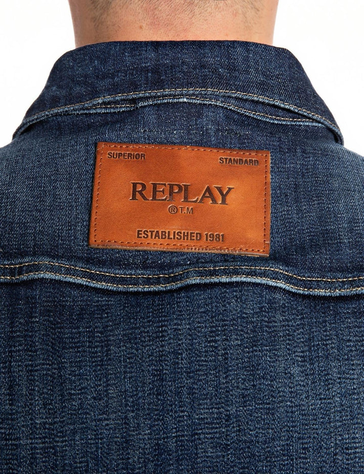 Replay Herren Jeansjacke mit Brusttaschen L 007 DARK BLUE, L 007 DARK BLUE