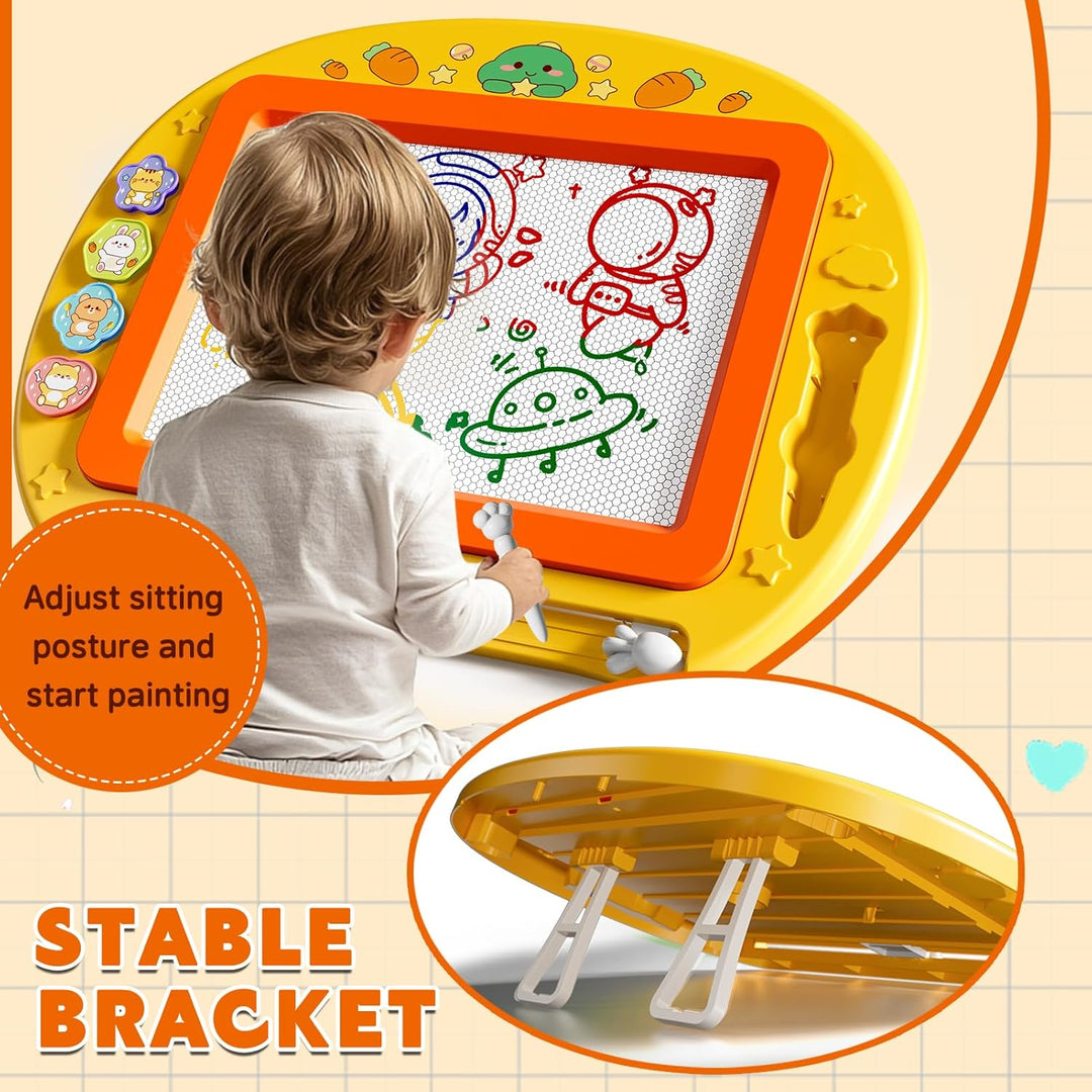 XL Magnetische Zaubertafel für Kinder, Maltafel mit Stempel & Stift, Lernspielzeug & Reisegrösse, Ge