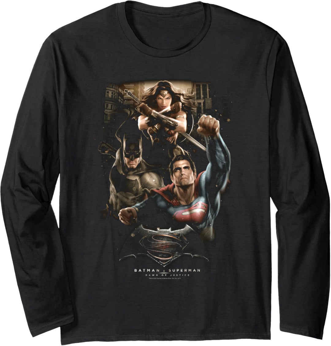 Batman v Superman Three In Action Langarmshirt