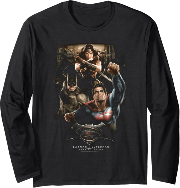 Batman v Superman Three In Action Langarmshirt