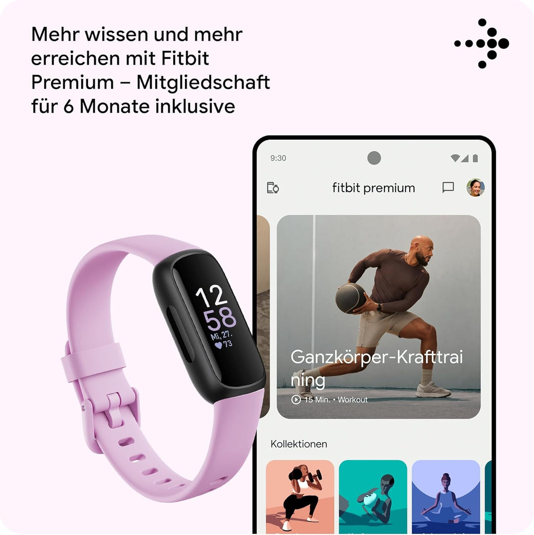 Google Fitbit Inspire 3 – Gesundheits- & Fitness-Tracker Damen / Herren - Herzfrequenzmessung, Stres