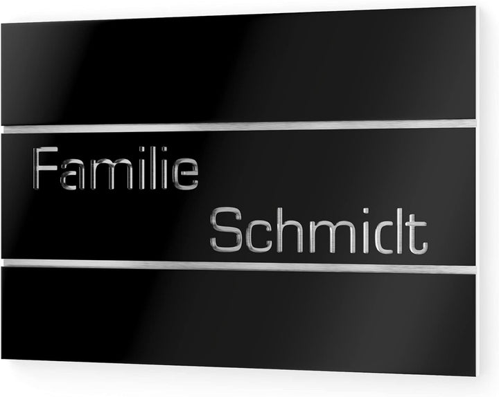 Graviers Design Türschild aus V2A Edelstahl 215x150mm - Schwarz - Wetterfest Rostfrei Individuell an